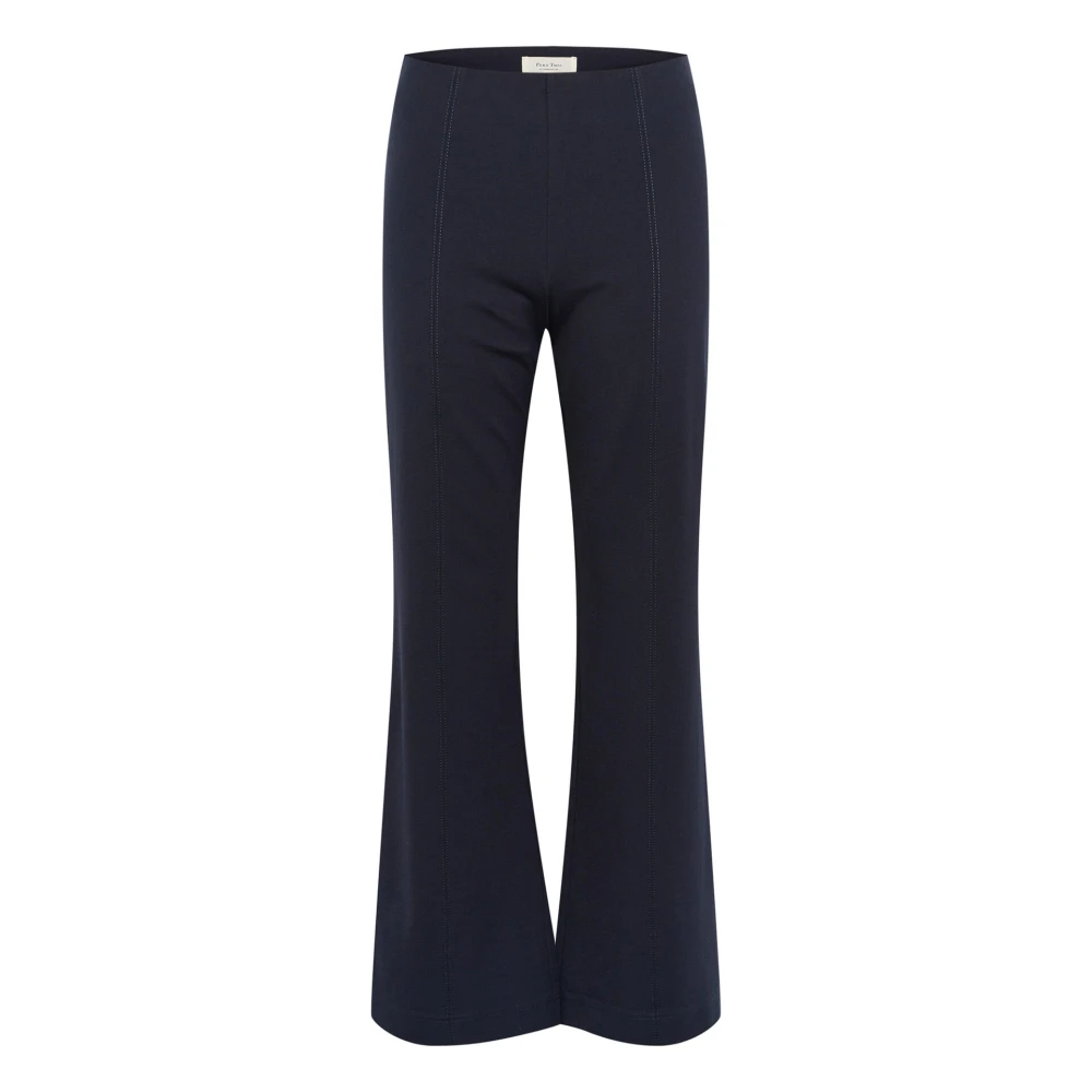 Part Two Bootcut Donkerblauwe Elastische Taille Broek Blue Dames