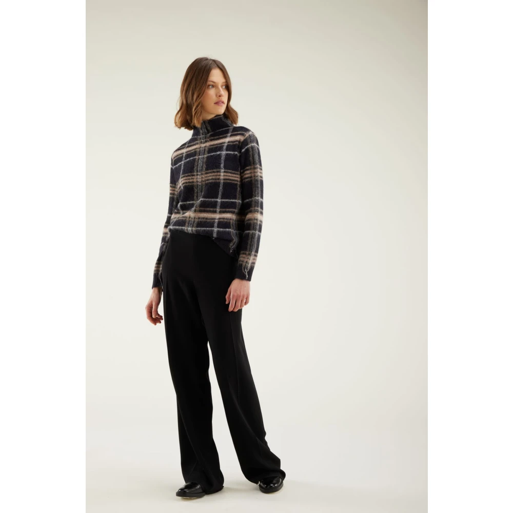 Kangra Tartan Intarsia Sweater Black Dames