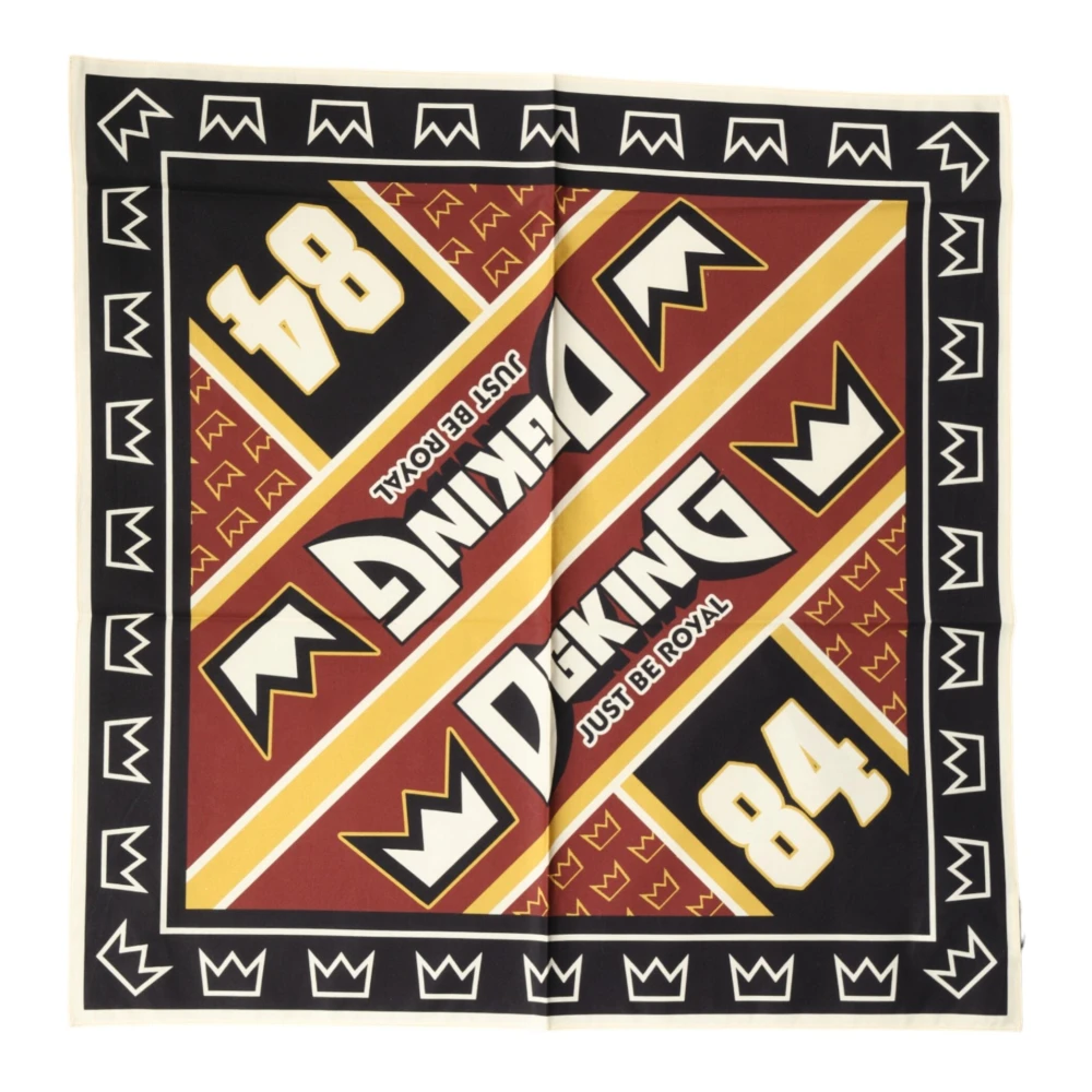 Dolce & Gabbana Multicolor DG King Square Foulard Men 50.5cm x 50cm Scarf - Image 2