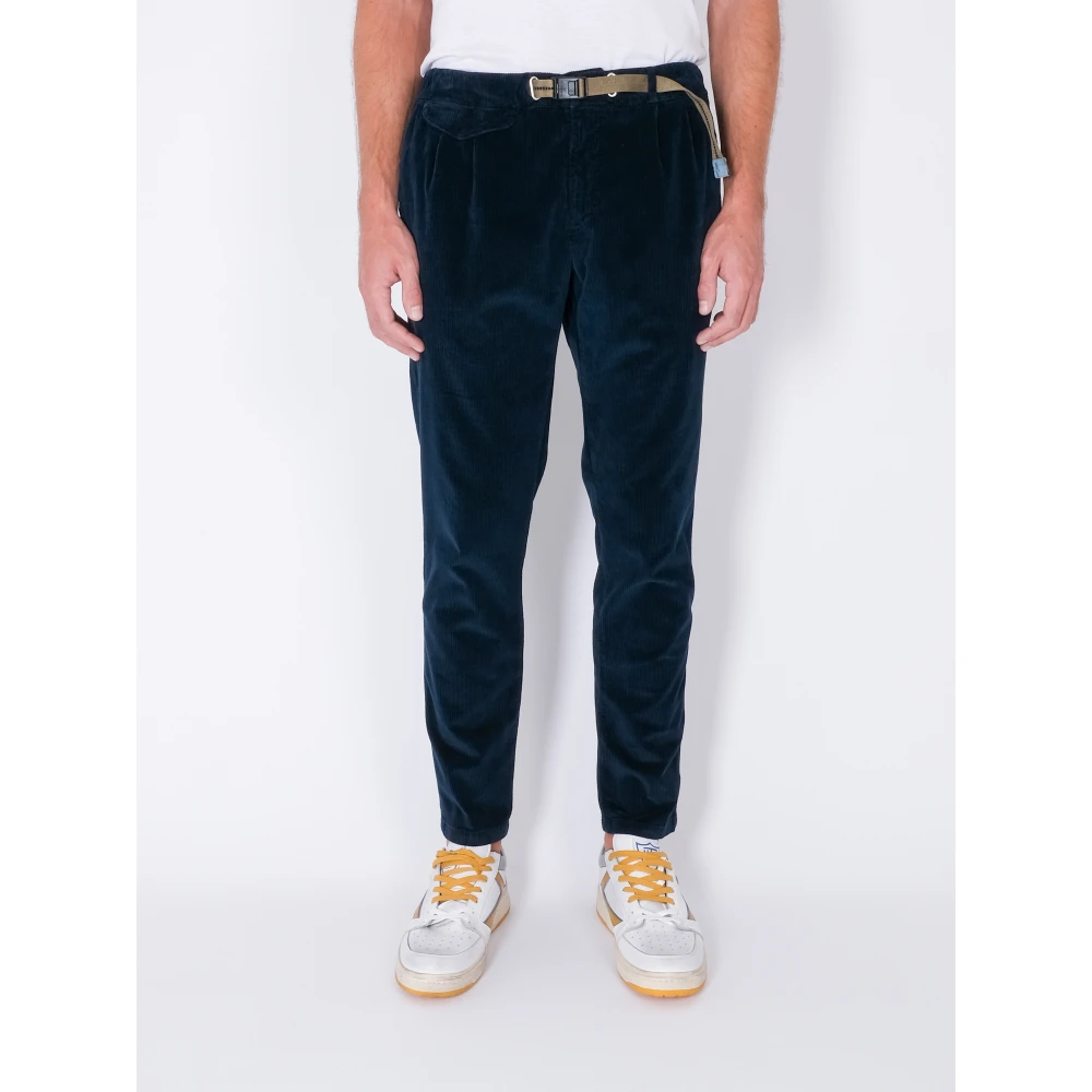 White Sand Moderne Corduroy Broek met Dubbele Plooi Blue Heren