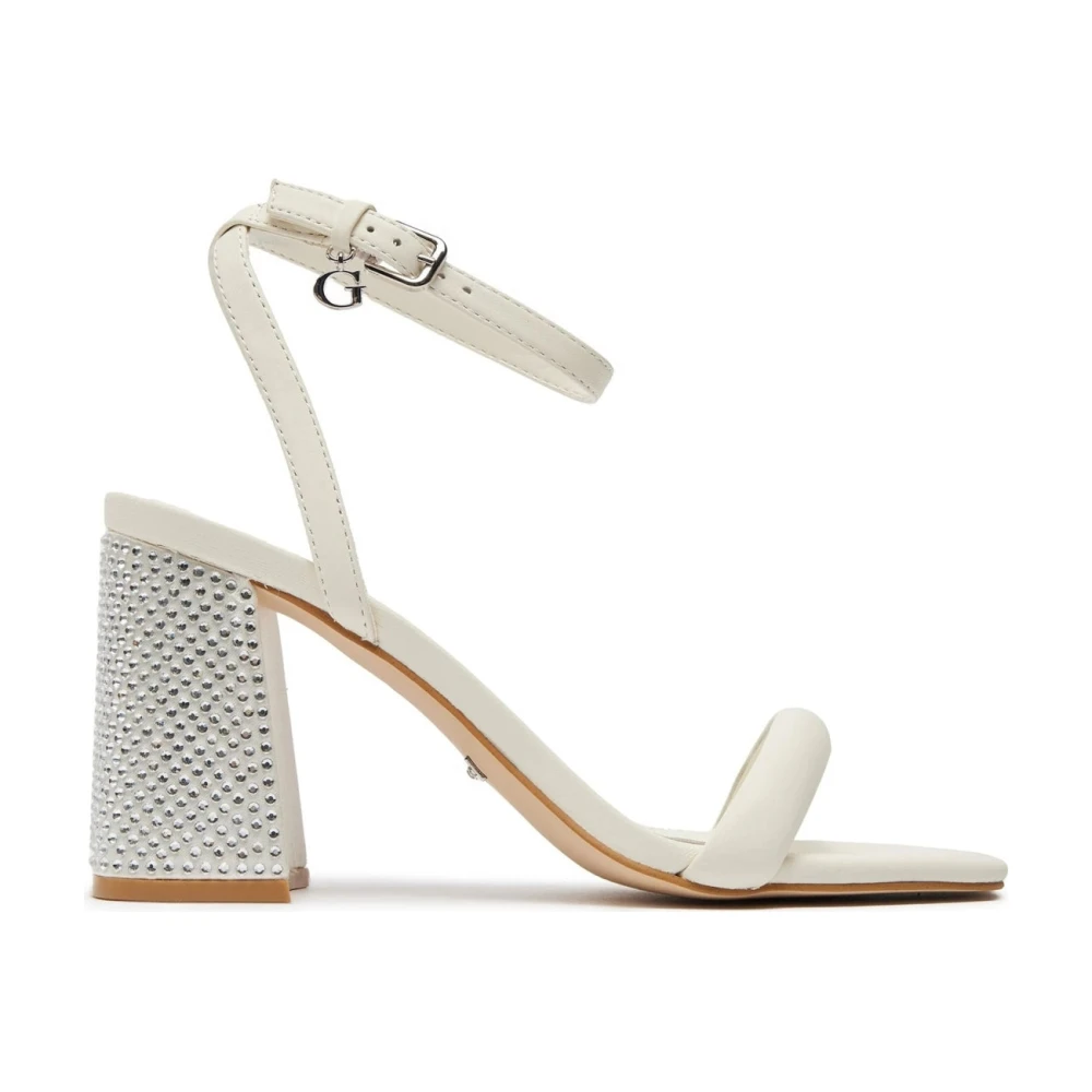 Guess Women's White High Heel Sandals, 7 Uk, Flat Sandals