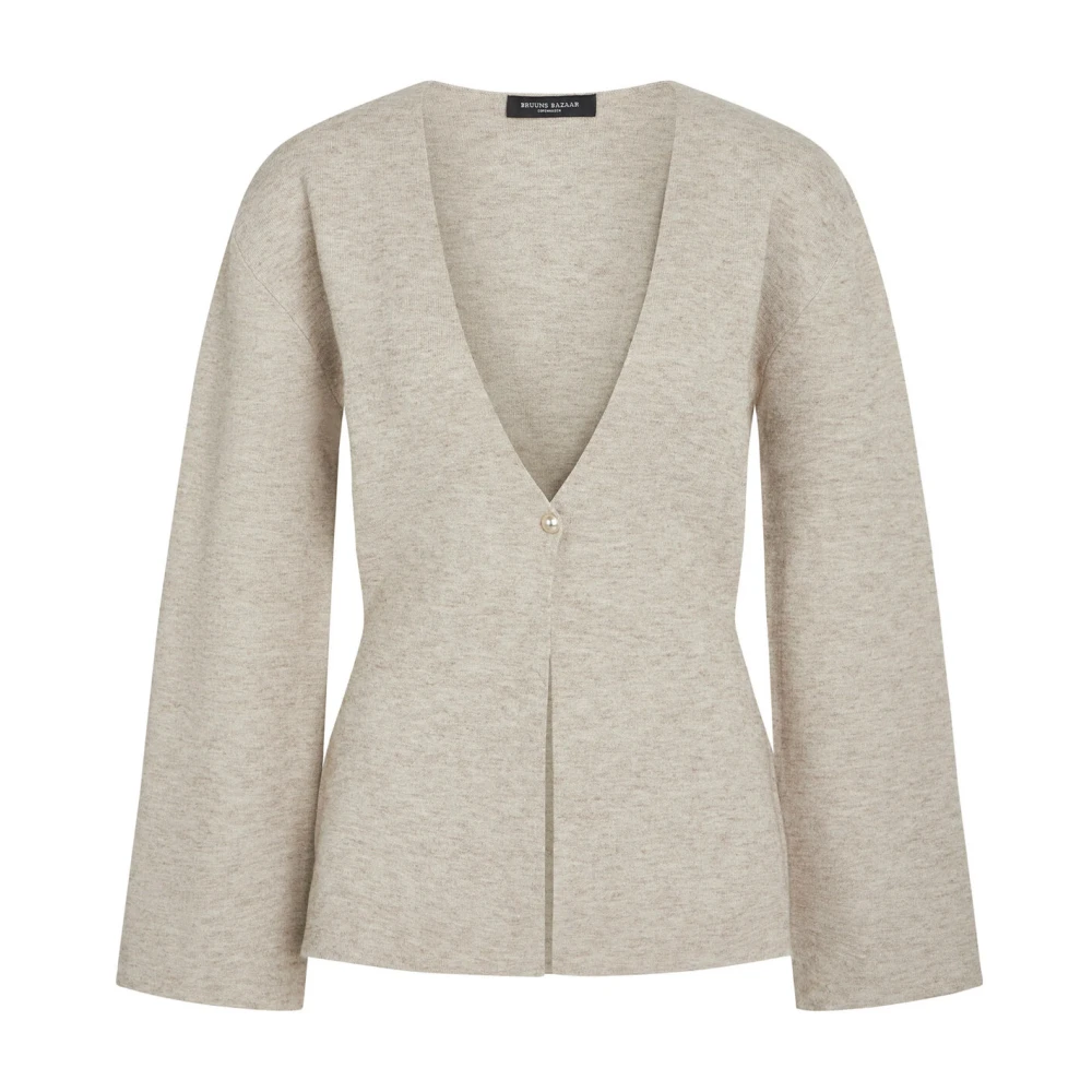 Bruuns Bazaar Gebreide Trui Sandshell Simonabbaljin Stijl Beige Dames