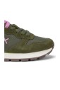 green-leather-and-fabric-casual-sneaker-women
