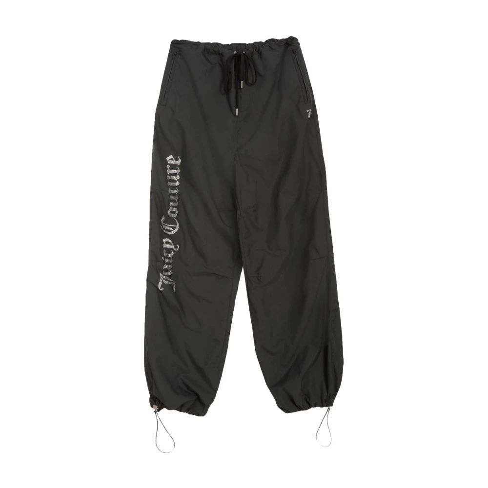 Juicy Couture Rechte Pijp Nylon Twill Parachute Broek Black Heren