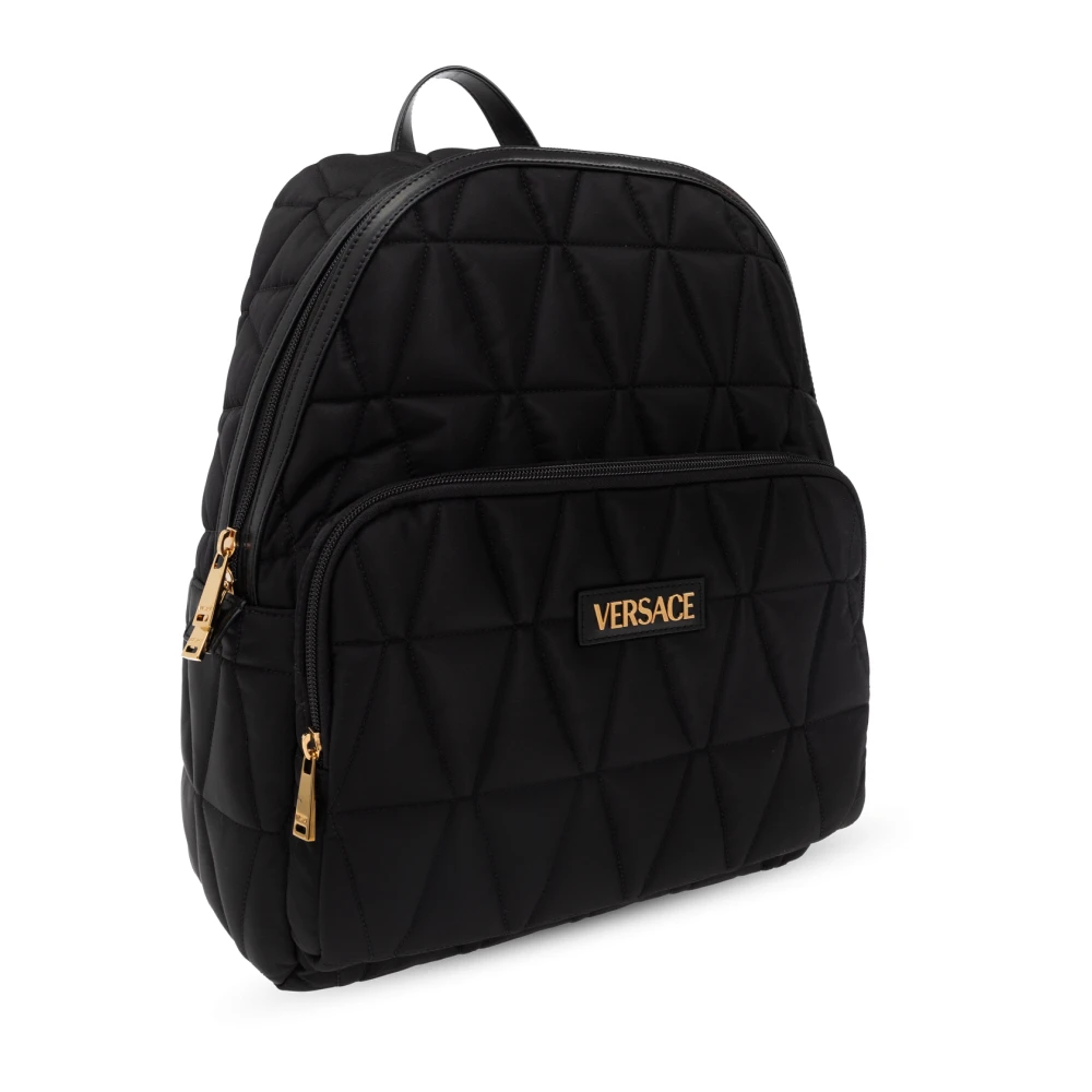 Versace Rugzak met logopatch Black Heren