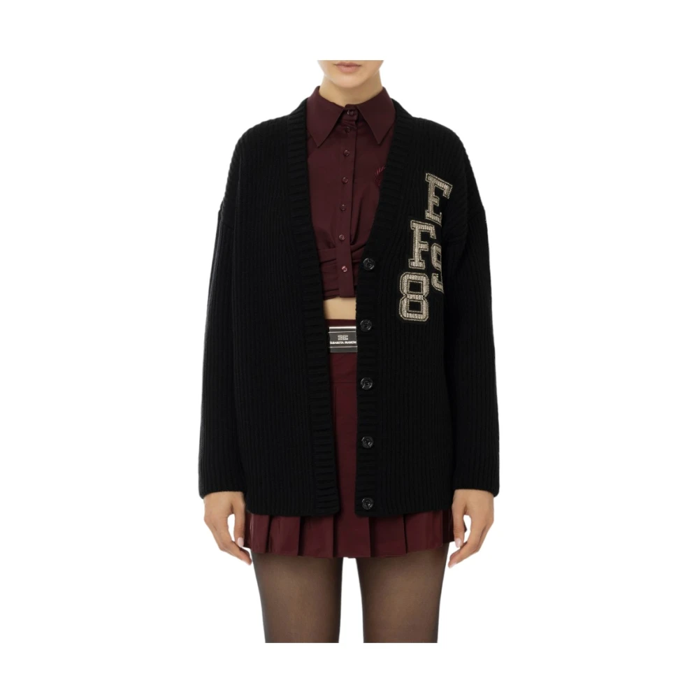 Elisabetta Franchi Stijlvolle Gebreide Top Black Dames