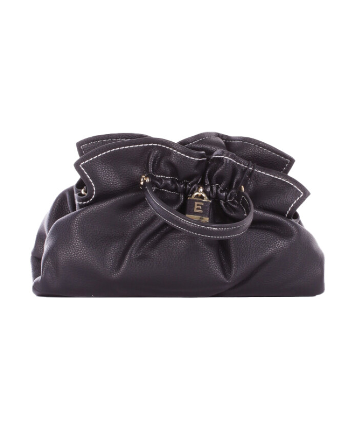 black-logo-front-clip-shoulder-bag