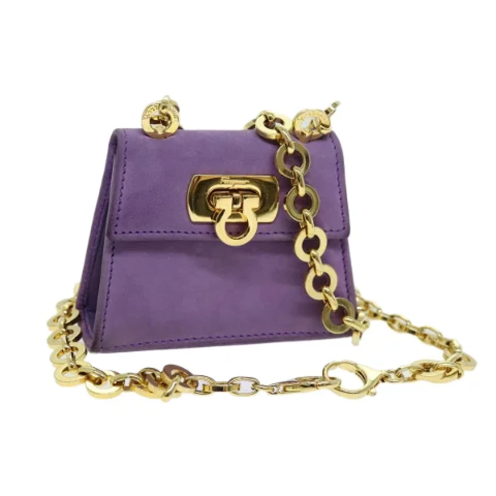 Salvatore Ferragamo Pre-owned Suede shoulder-bags Purple Dames