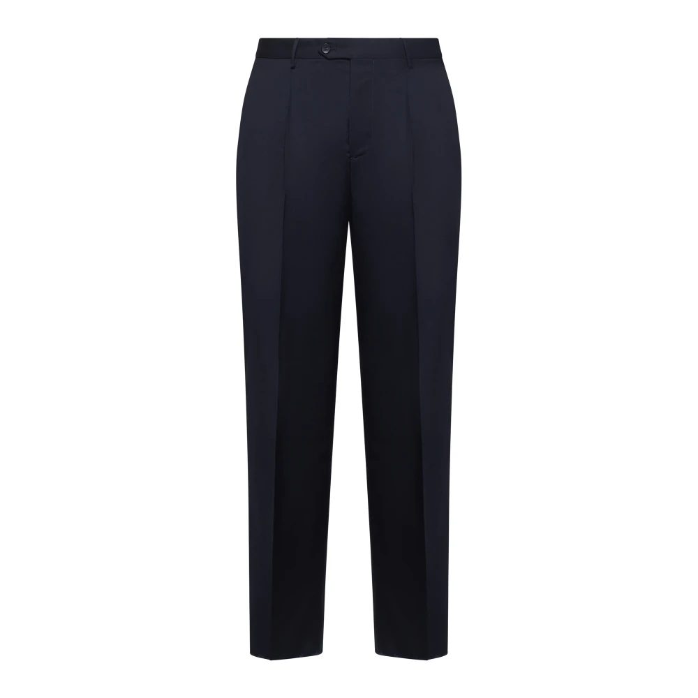 ETRO Blauwe Wollen Broek met Plooi Blue Heren