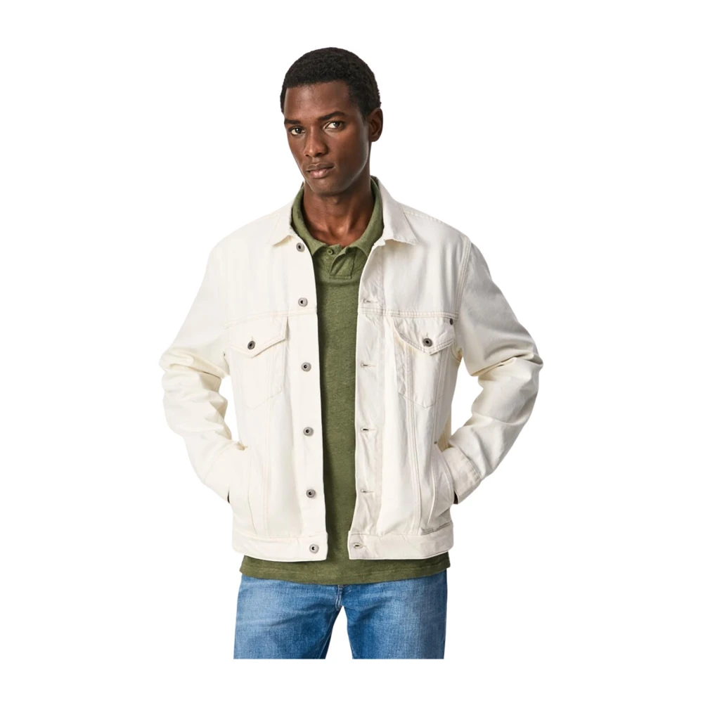 Pepe Jeans Men's White Vaquera Pinner Hunter - Denim Jackets - Xl - Jackets