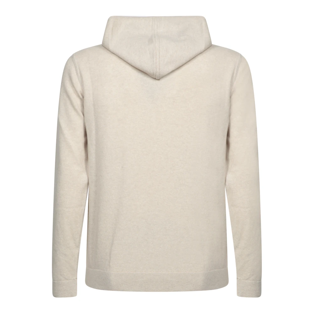 Daniele Fiesoli Witte Gebreide Hoodie Trui Beige Heren
