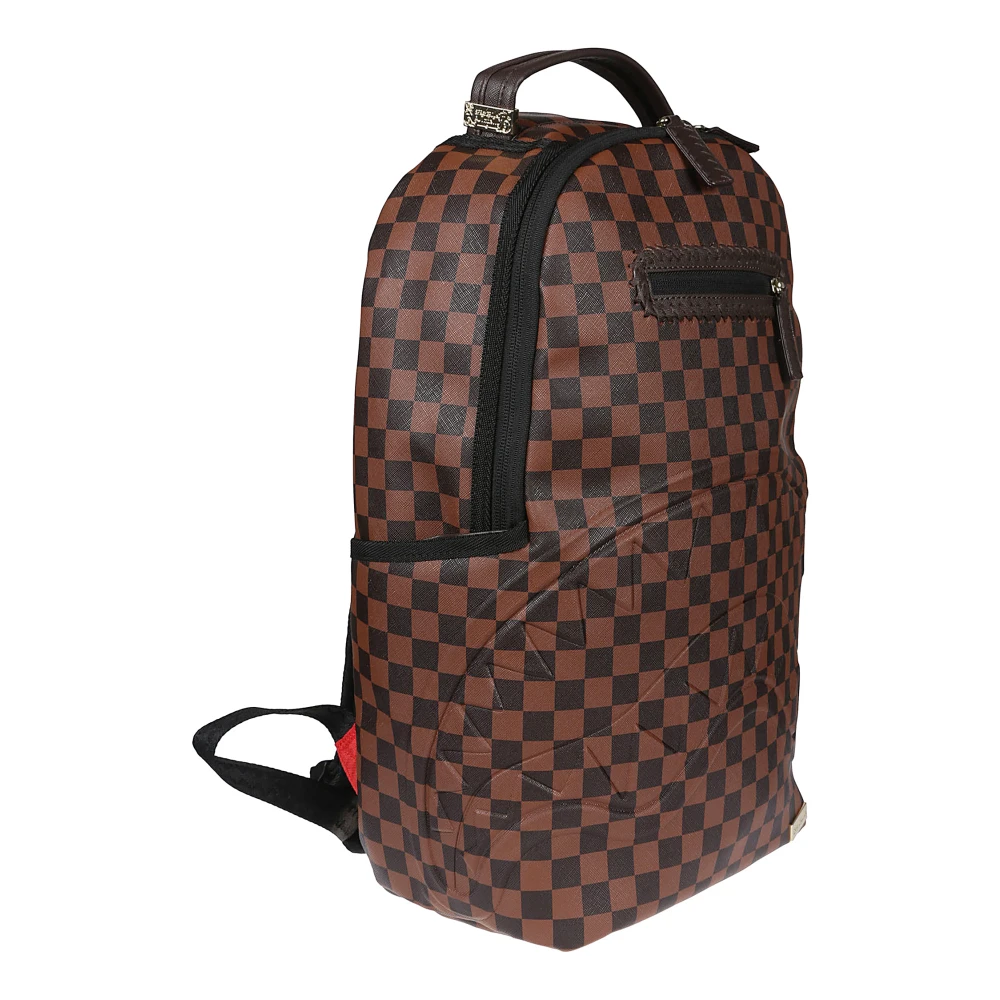Sprayground Geëmbosseerde Check Rugzak Brown Heren