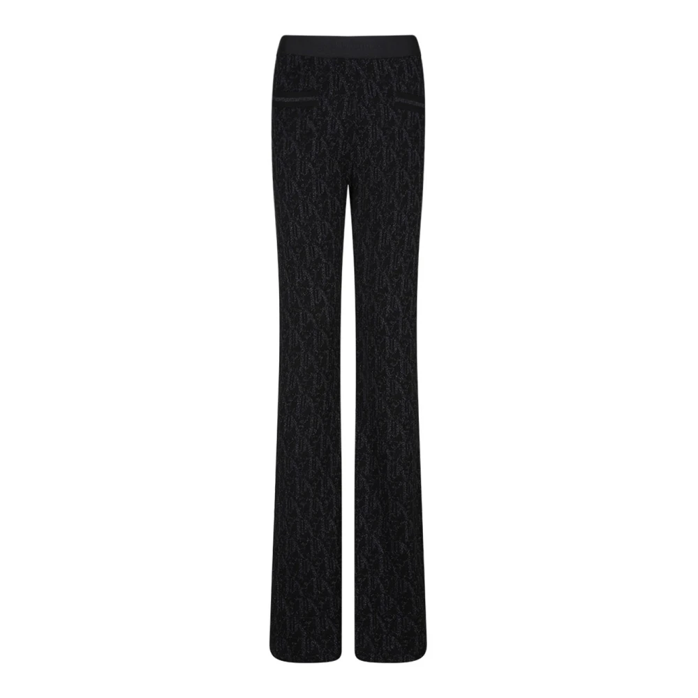 Palm Angels Zwarte Flared Gebreide Broek Black Dames