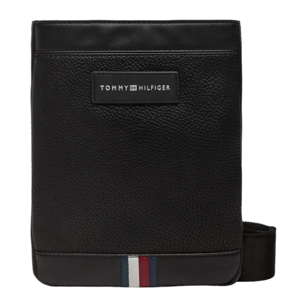 Tommy Hilfiger Zwarte Effen Rits Polyurethaan Tas Black Heren