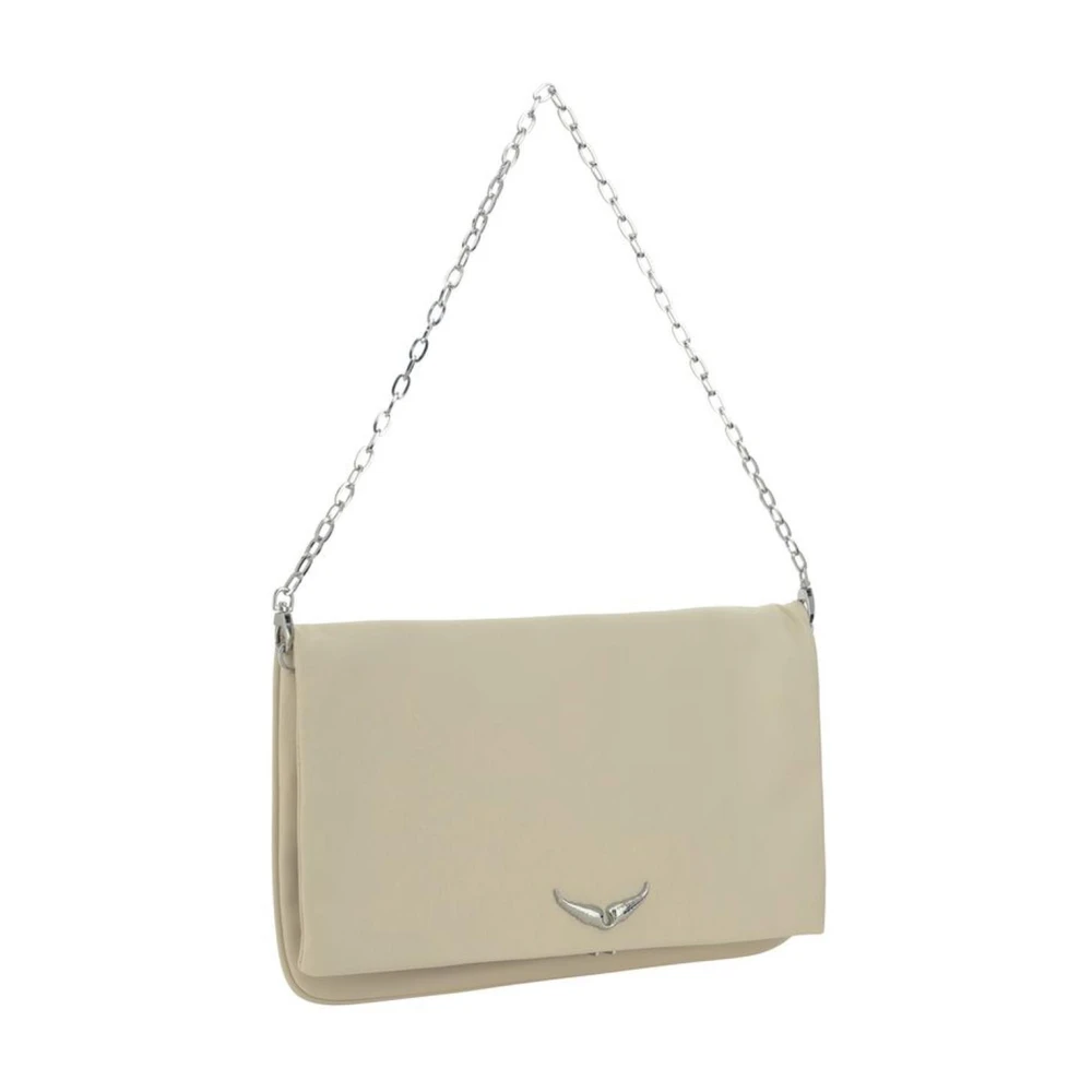 Zadig & Voltaire Eternal Kalfsleren Schoudertas met Klep White Dames