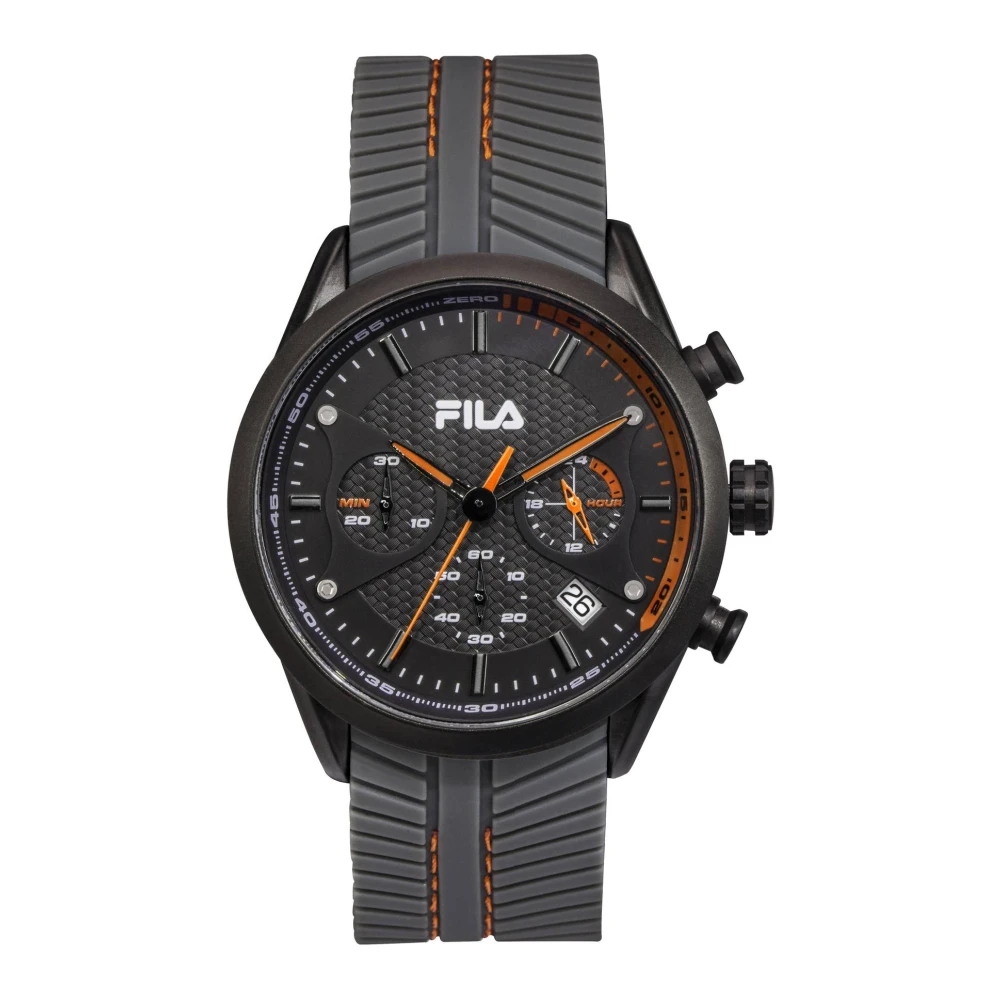 Fila Men's Gray Watch Chronograph Silicone Bracelet Filastyle 38-176