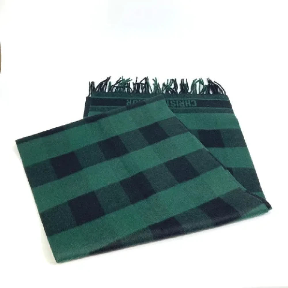 Dior Vintage Pre-owned Wool scarves Green Dames