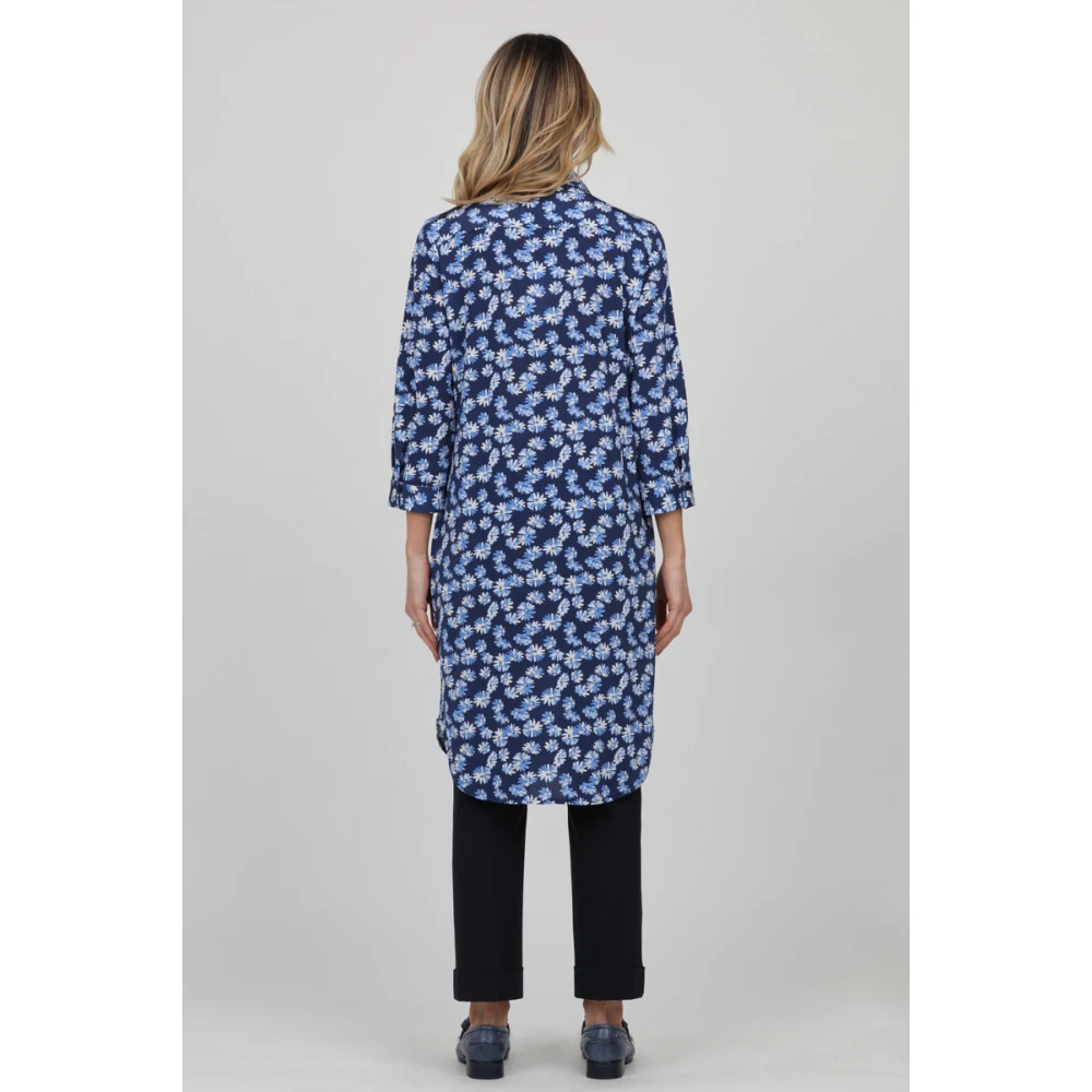 Rosso35 Lange mouw overhemdjurk Multicolor Dames