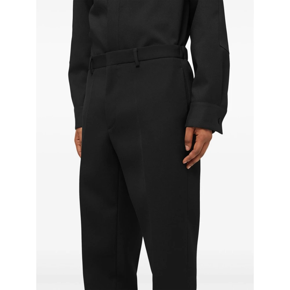 Jil Sander Zwarte Wol Cropped Broek Black Heren
