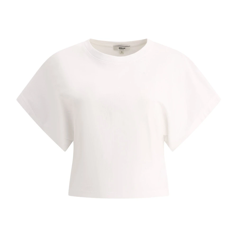 Agolde Britt Katoenen T-Shirt White Dames
