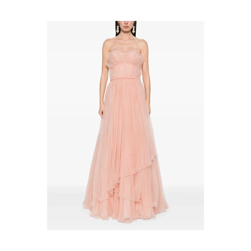 Costarellos Roze Mesh Panel Jurk Pink Dames