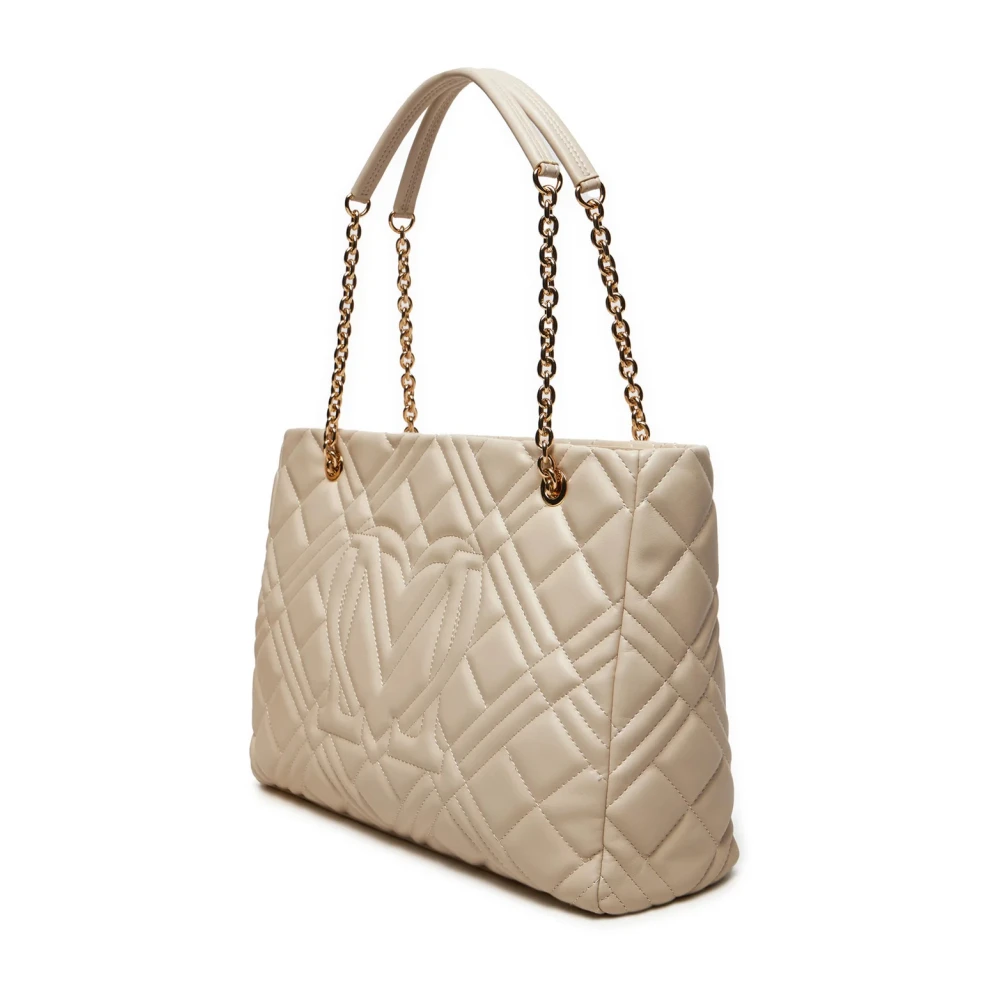 Love Moschino Ivoor Tassen voor Modieuze Liefhebbers Beige Dames
