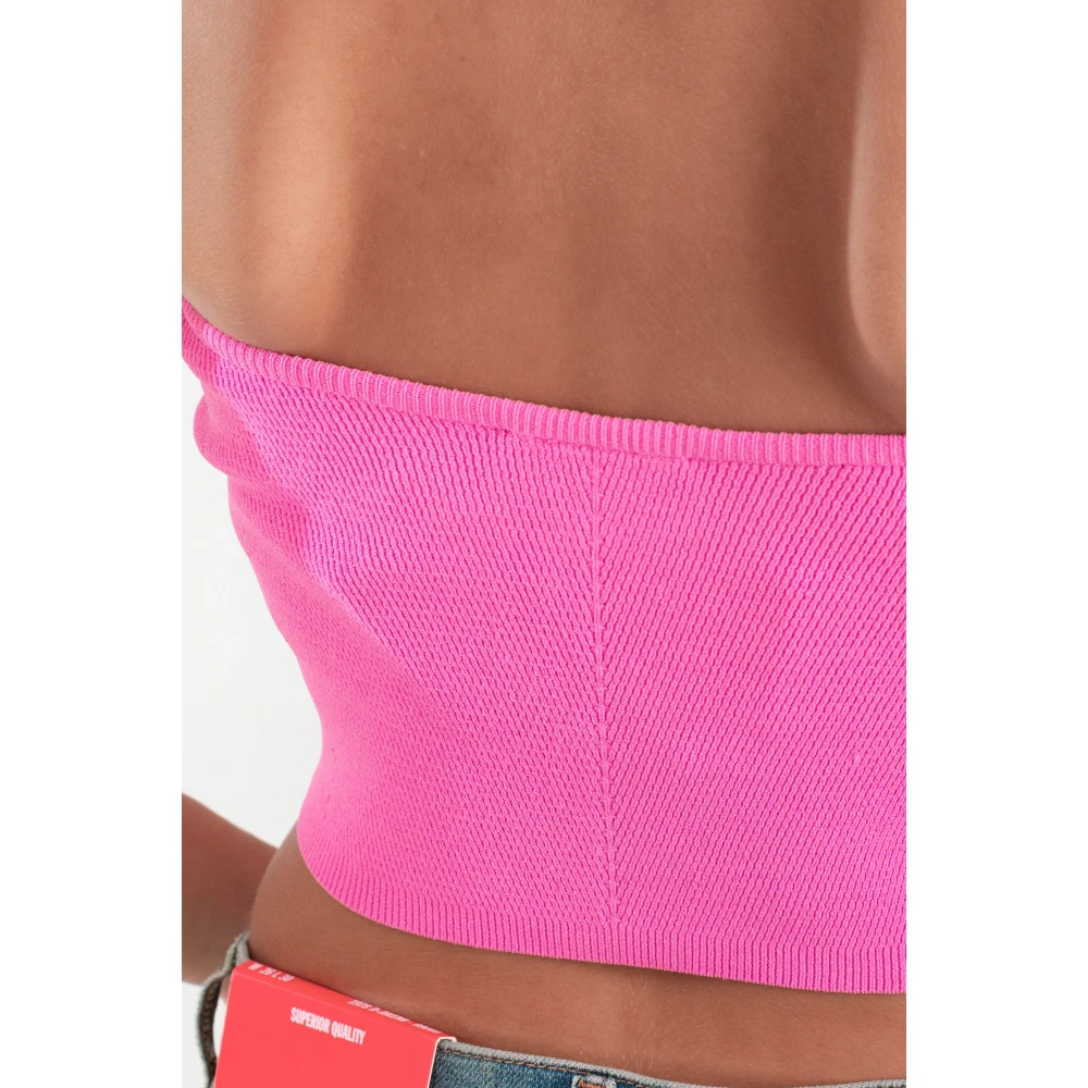Diesel Metal Gebreide Top in M-Clarksvillex Stijl Pink Dames