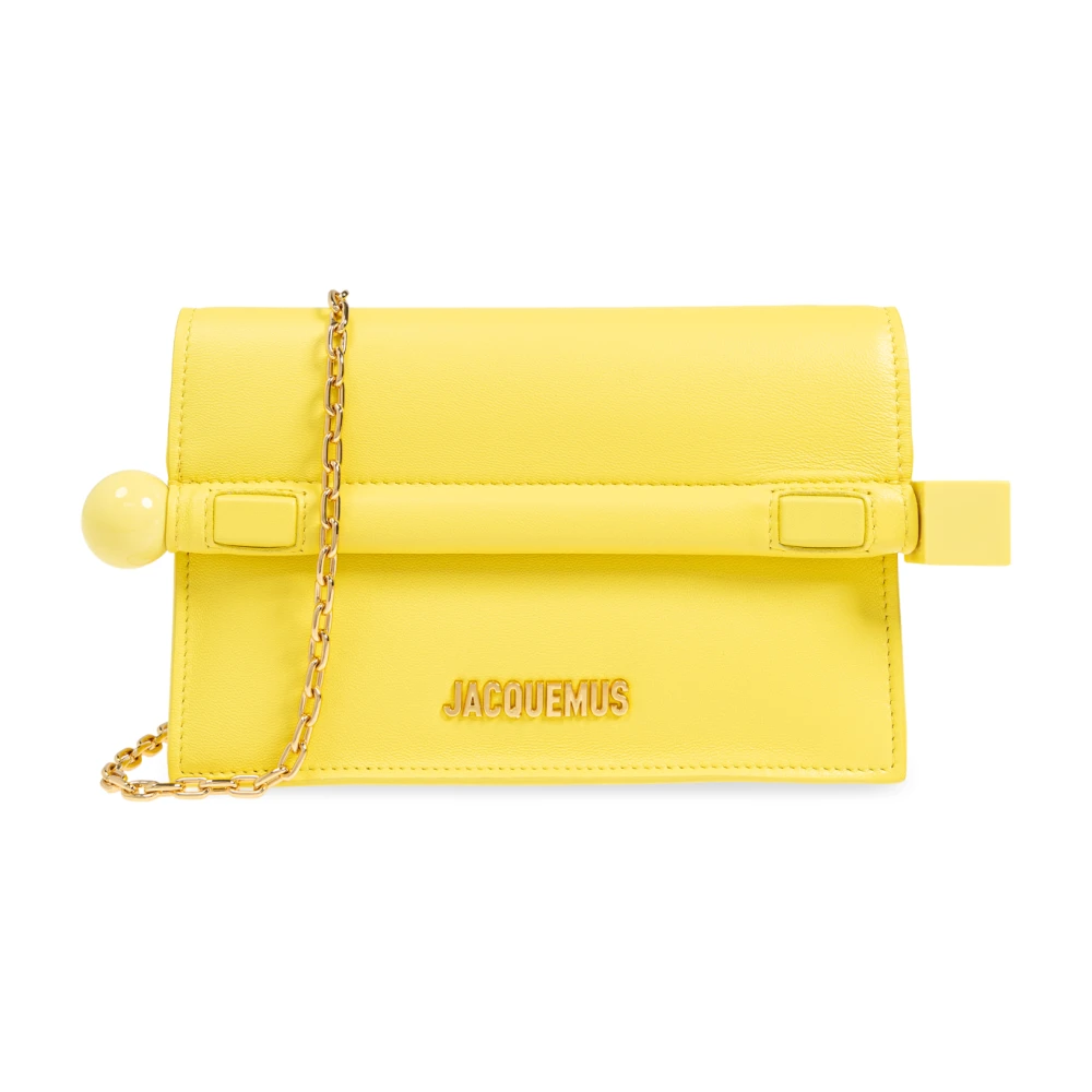 Jacquemus Schoudertas Le Petite Pochette Rond Yellow Dames