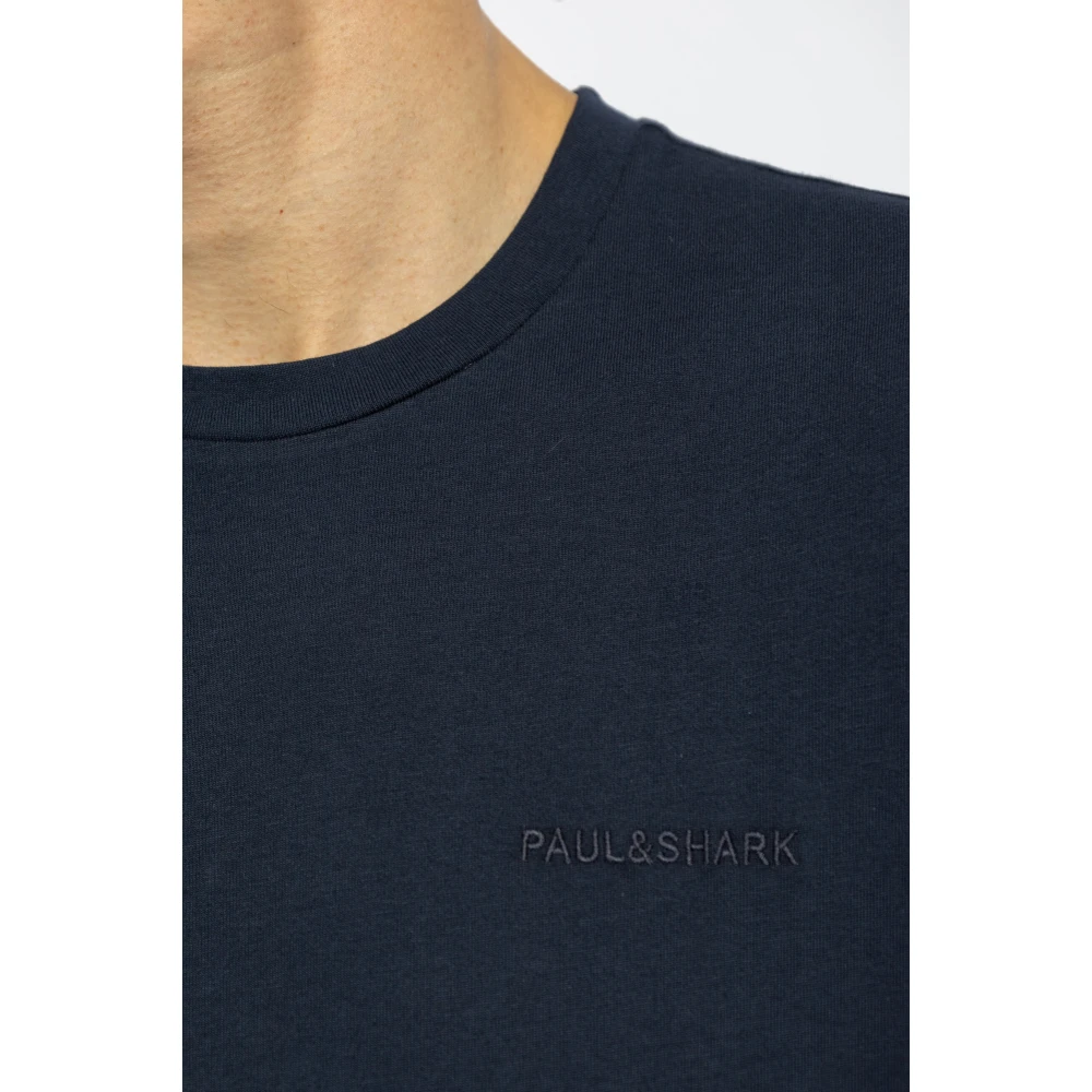 PAUL & SHARK T-shirt met geborduurd logo Blue Heren