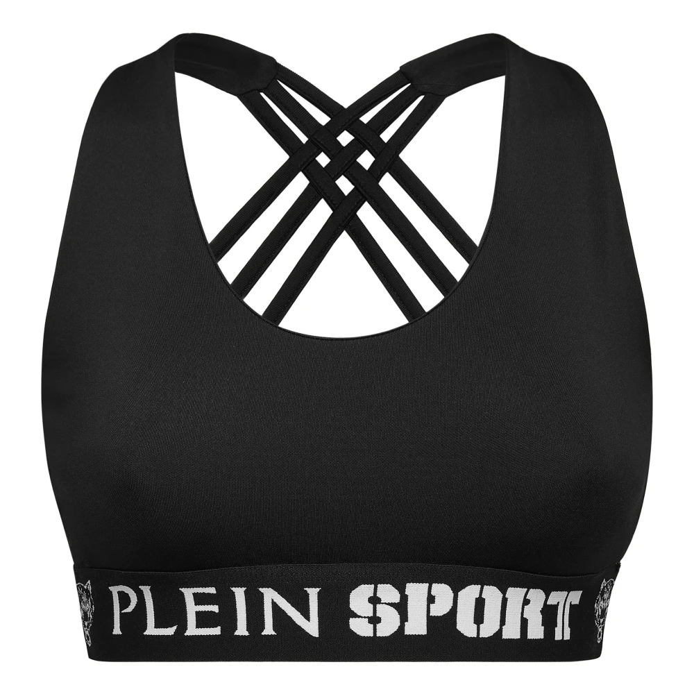 Plein Sport Women's Black Sport Top - Training T-Shirts & Tops - Xl - Sport