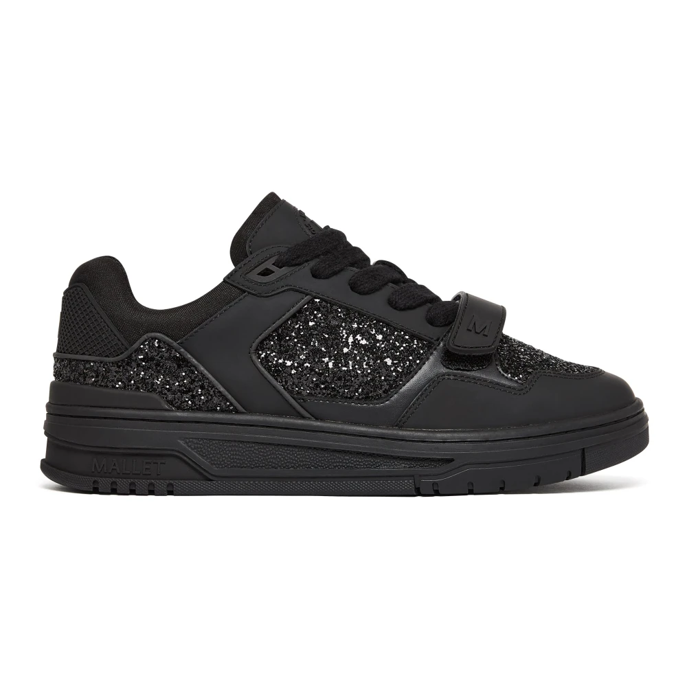 Mallet London Zwarte Spark Sneakers Luxe Textuur Monochroom Heren Schoenen