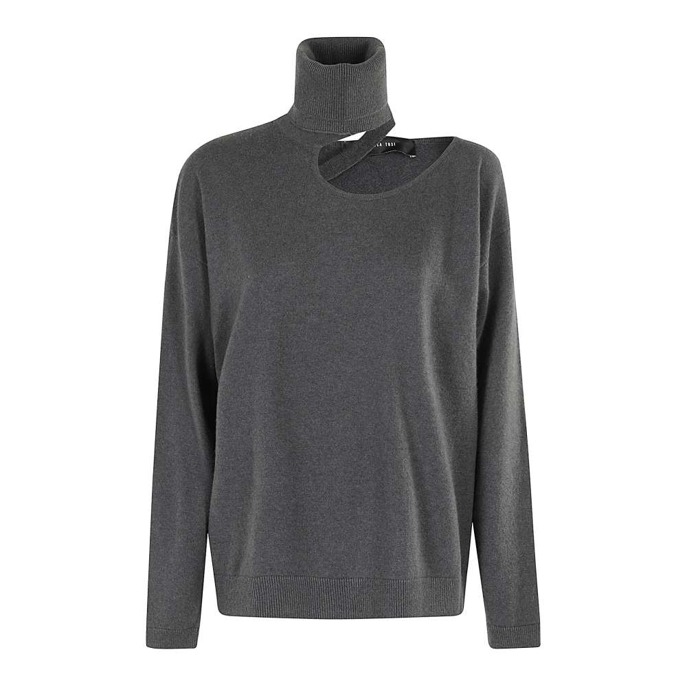 Federica Tosi Stijlvolle Cut Out Top Gray Dames