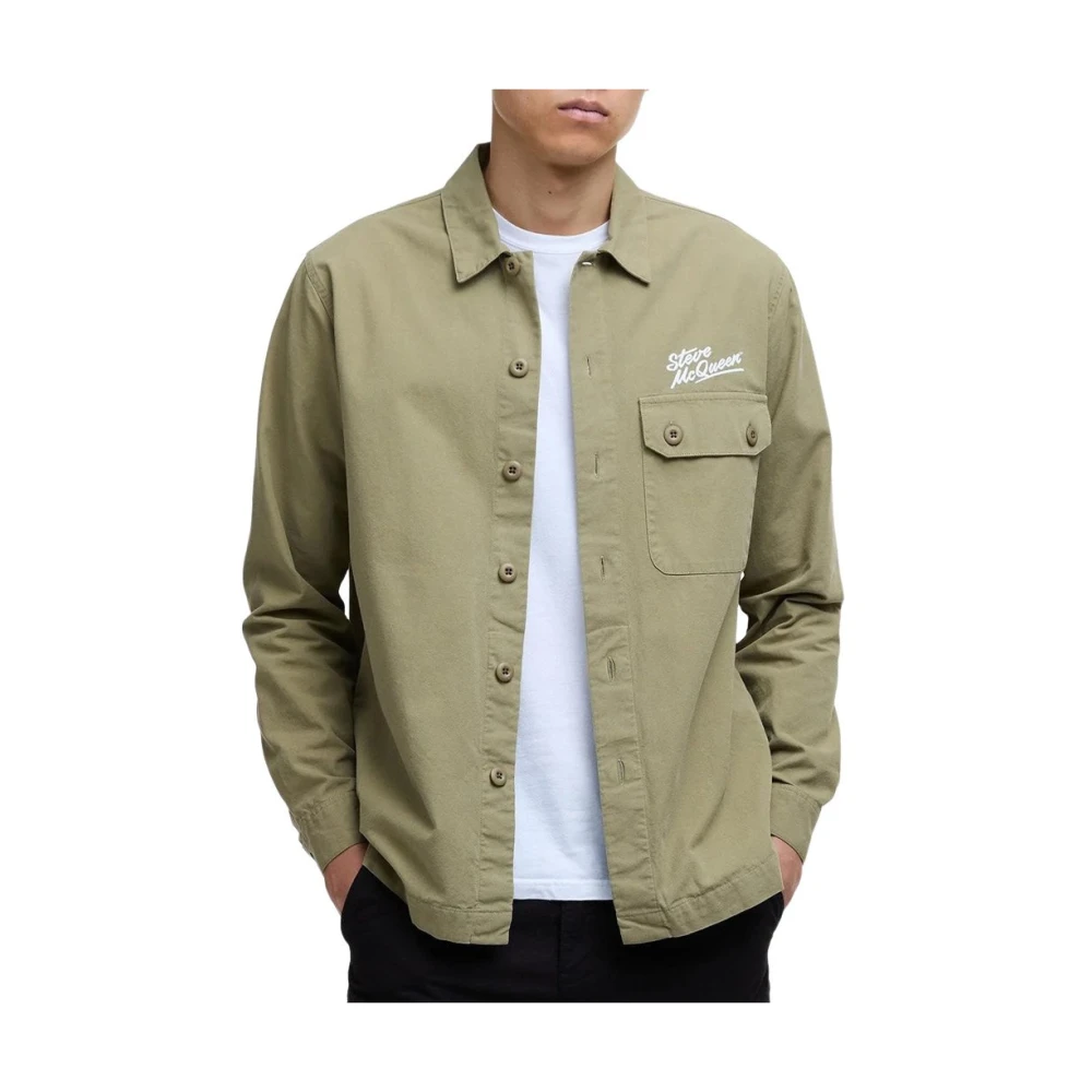 Barbour Groene Katoenen Overshirt Steve McQueen Handtekening Green Heren