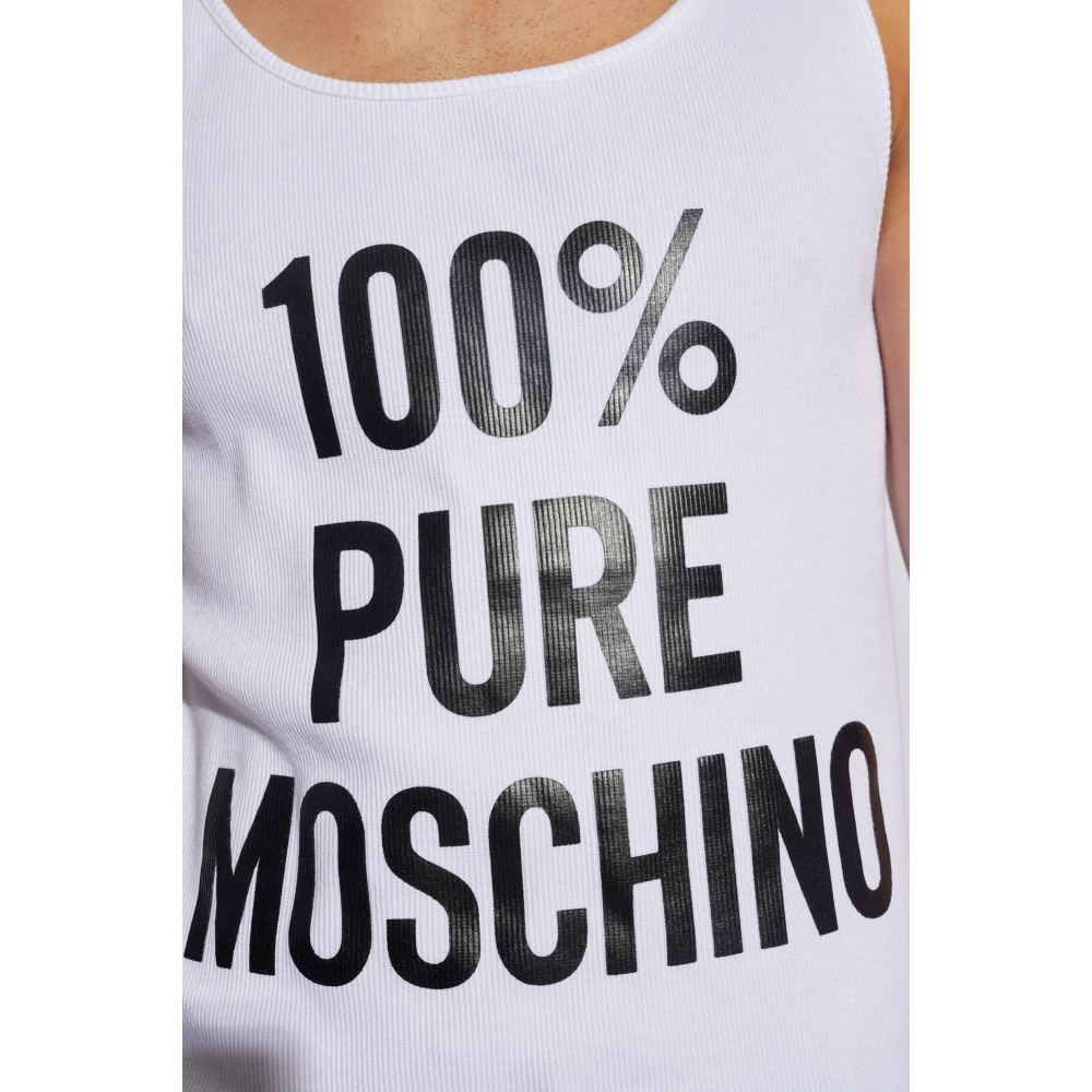 Moschino Mouwloos T-shirt White Heren