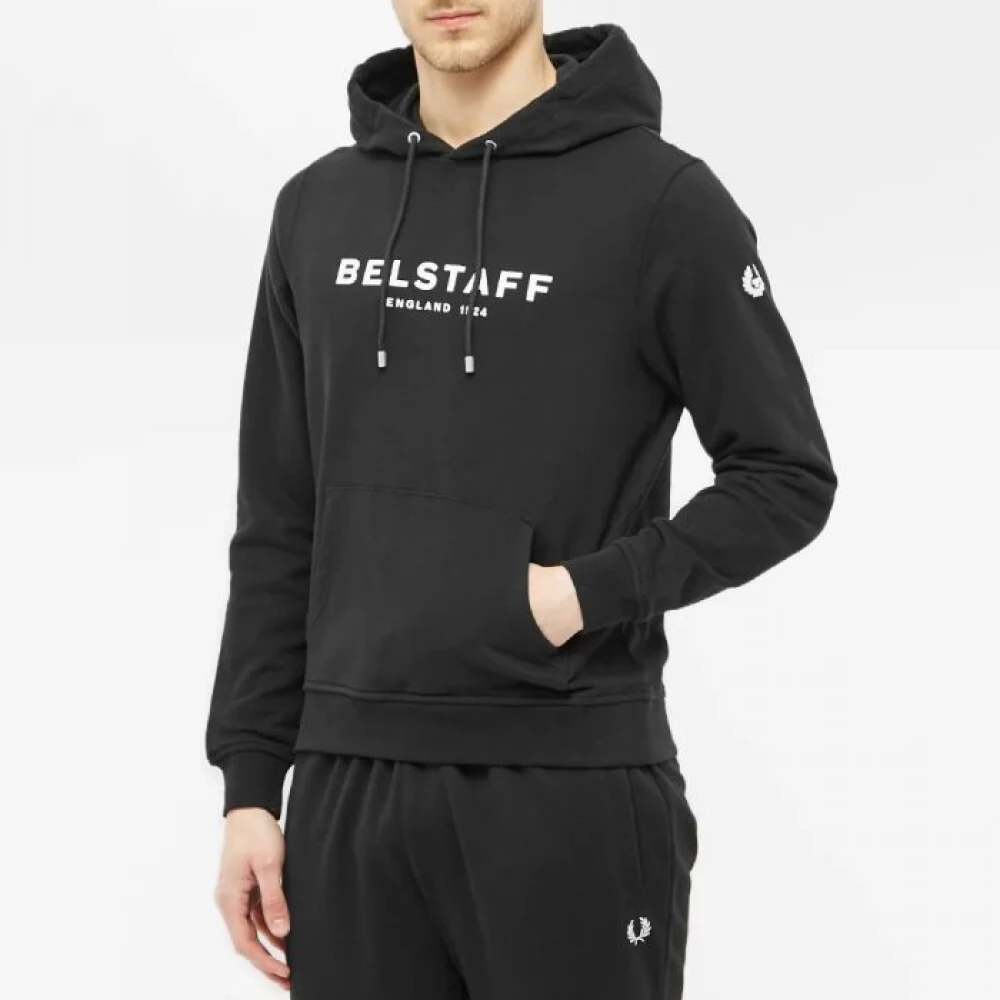 Belstaff 1924 Hoodie in Zwart en Wit Black Heren