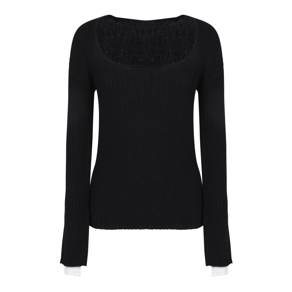 Pinko Luxe Zwarte Gebreide Kleding Aw24 Black Dames