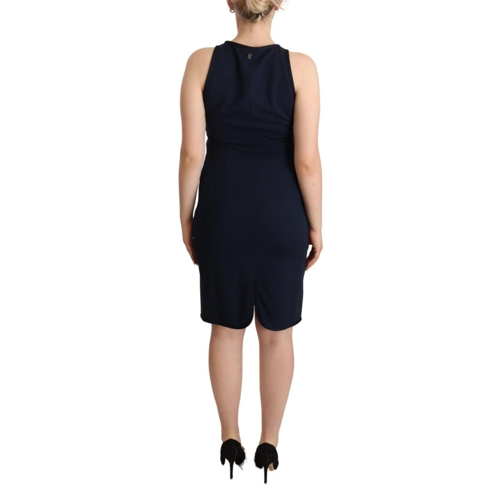 John Galliano Mouwloze Sheath Jurk in Marineblauw Blue Dames