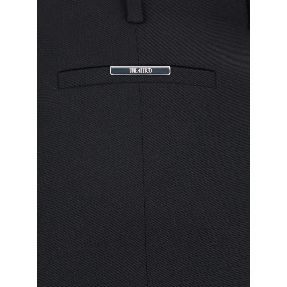 The Attico Zwarte wollen rok met voor splitten Black Dames