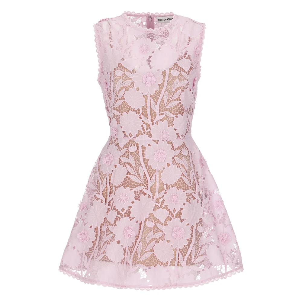 Self Portrait Pink Party Dresses, Female, S, Lace Mini Dress