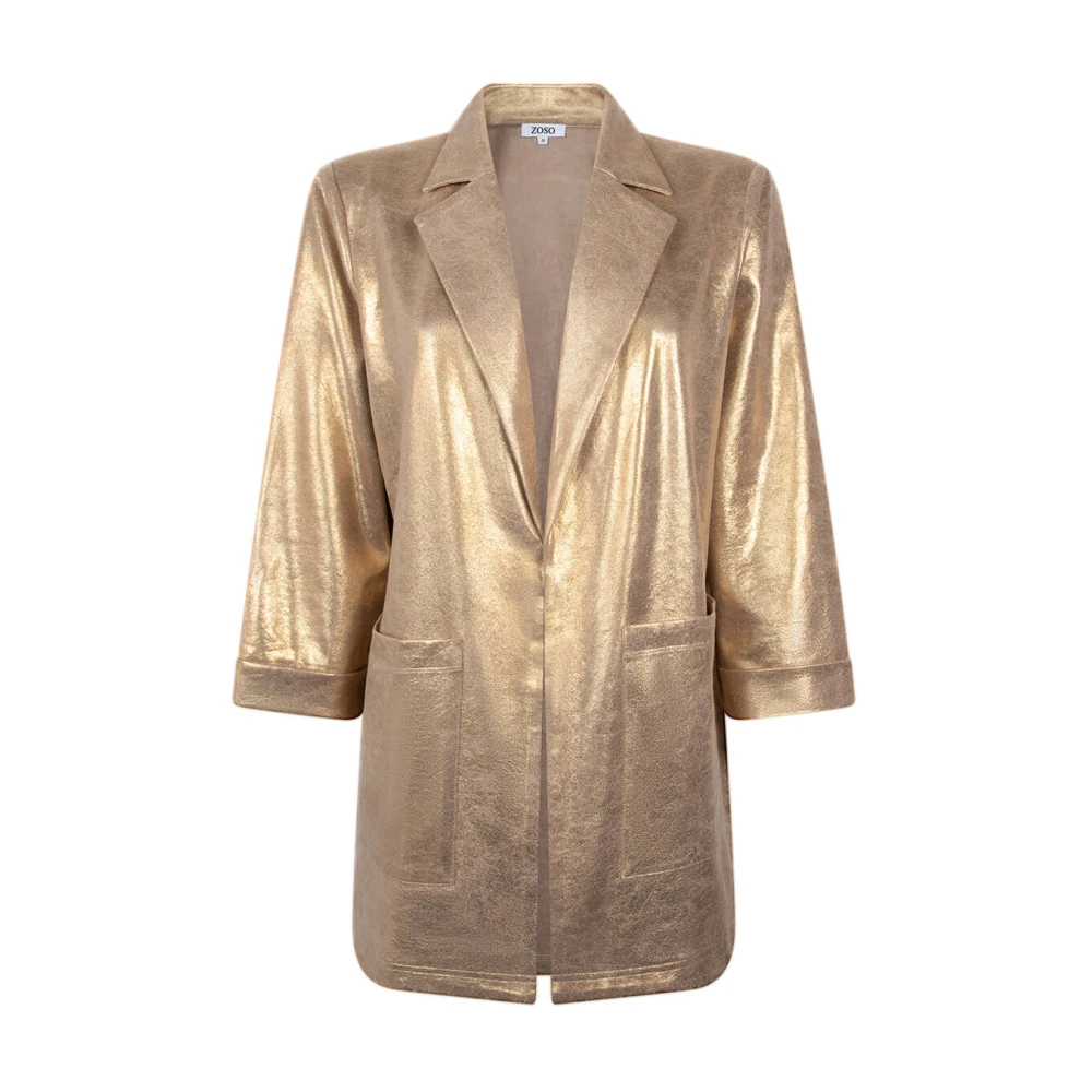 Zoso Metallic Suedine Blazer Wonder Yellow Dames