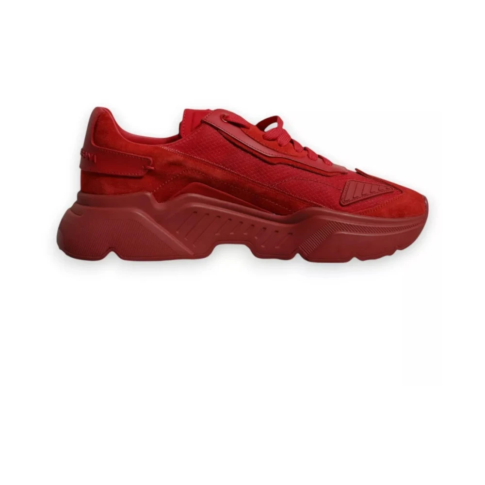 Dolce & Gabbana Men's Red Sneakers, 8 Uk, Daymaster Low Top Trainers