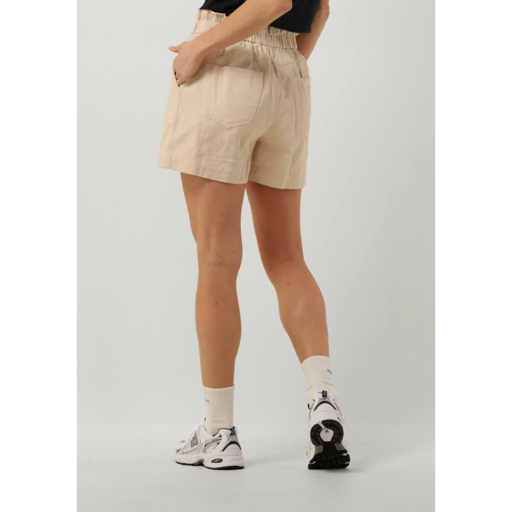 By-Bar Dames Twill Shorts Leon in Zand Beige Dames