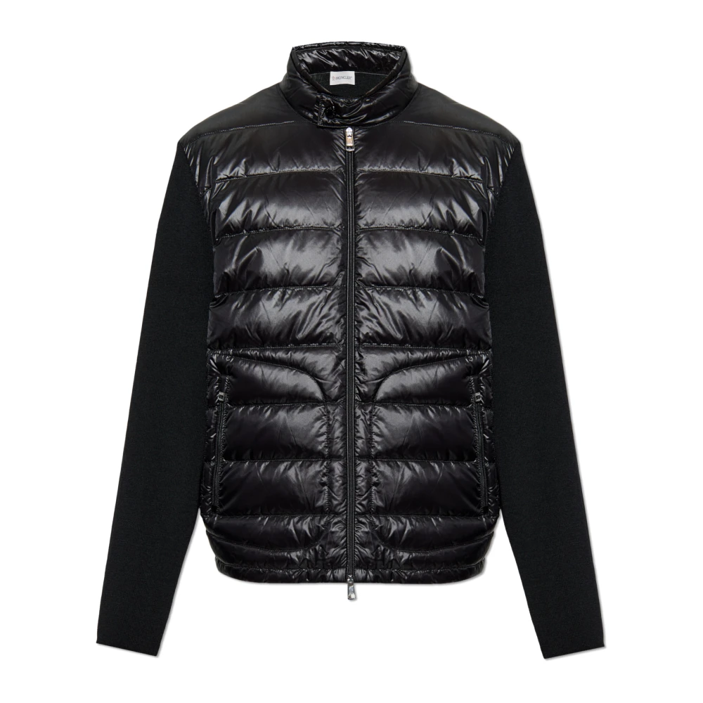 Moncler Vest met dons inzetstuk Black Heren