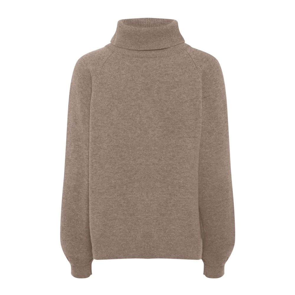 Gestuz Women's Brown Turtlenecks, 2XS, Soft Wool Rollneck Jumper Chestnut Melange