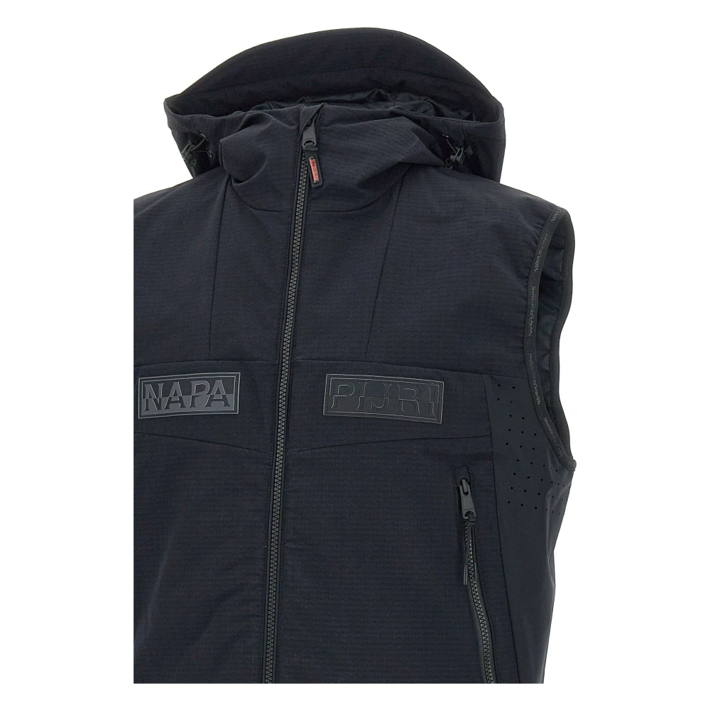 Napapijri Zwart Gilet Jas Waterdicht Lichtgewicht Black Heren