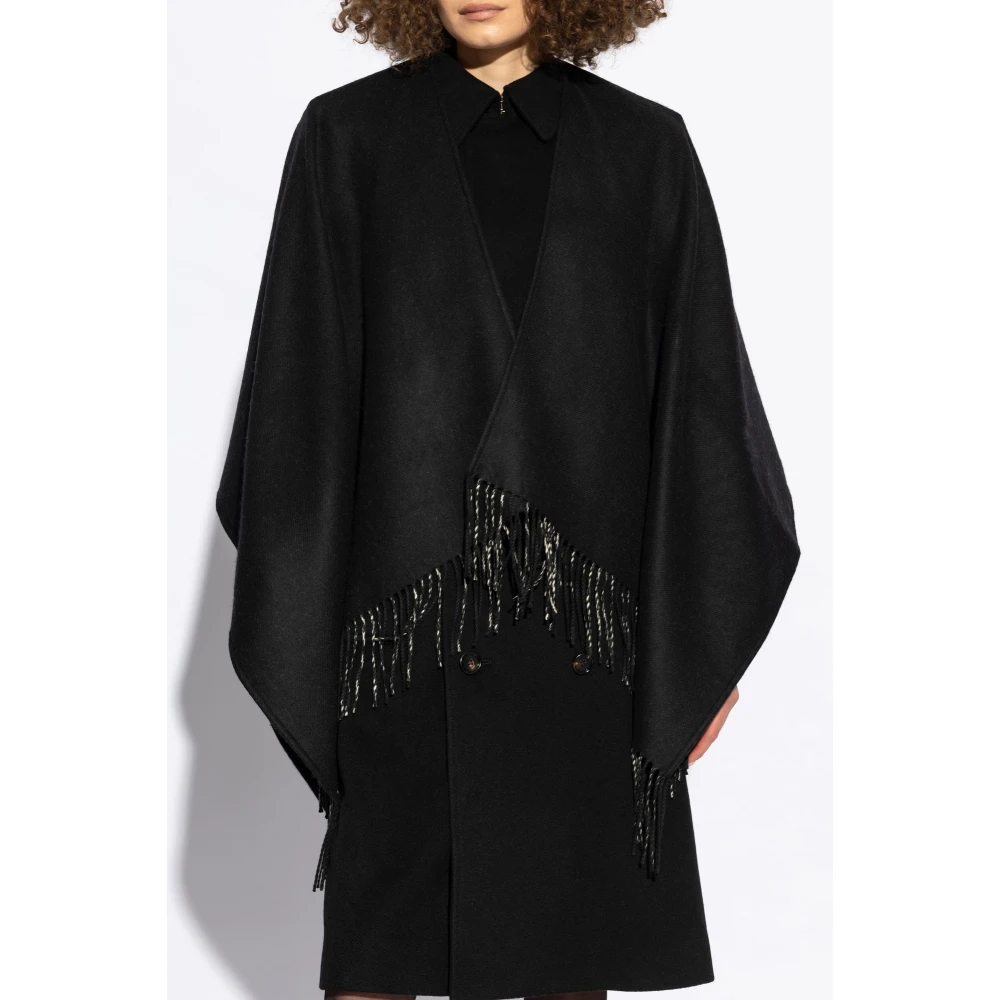 Burberry Wollen Poncho Black Dames