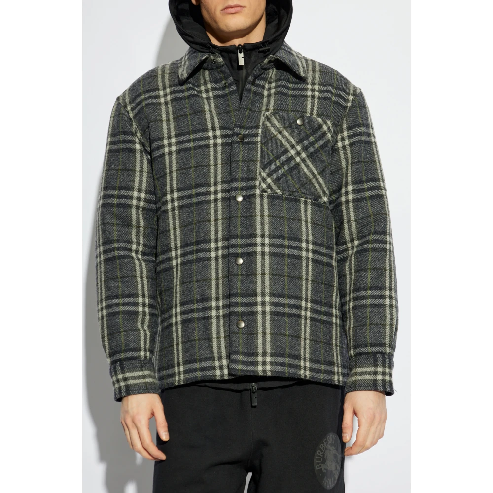 Burberry Gewatteerde wollen jas Gray Heren