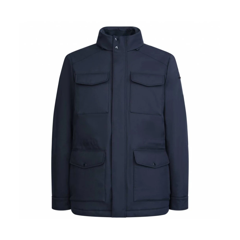 Geox Herr Blå Jackor 2XL, Polyester, Stilren Lätt Jacka