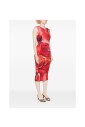 robe-rouge-drapee-sans-manches