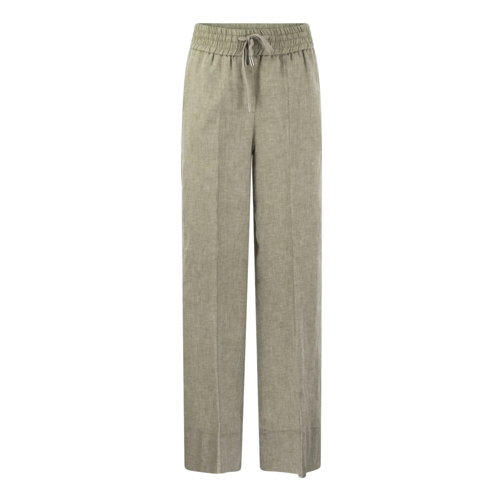 PESERICO Wide Trousers Green Dames